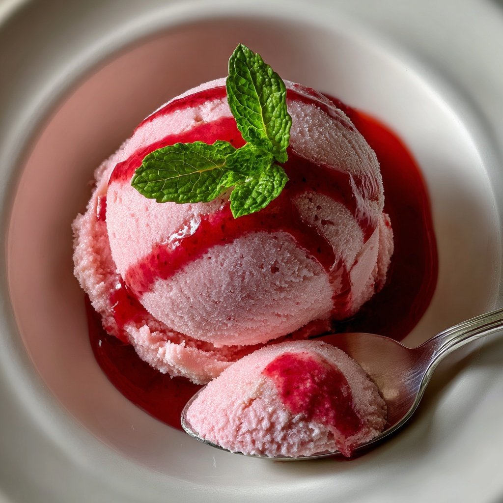 Strawberry Mint Sorbet Surprise