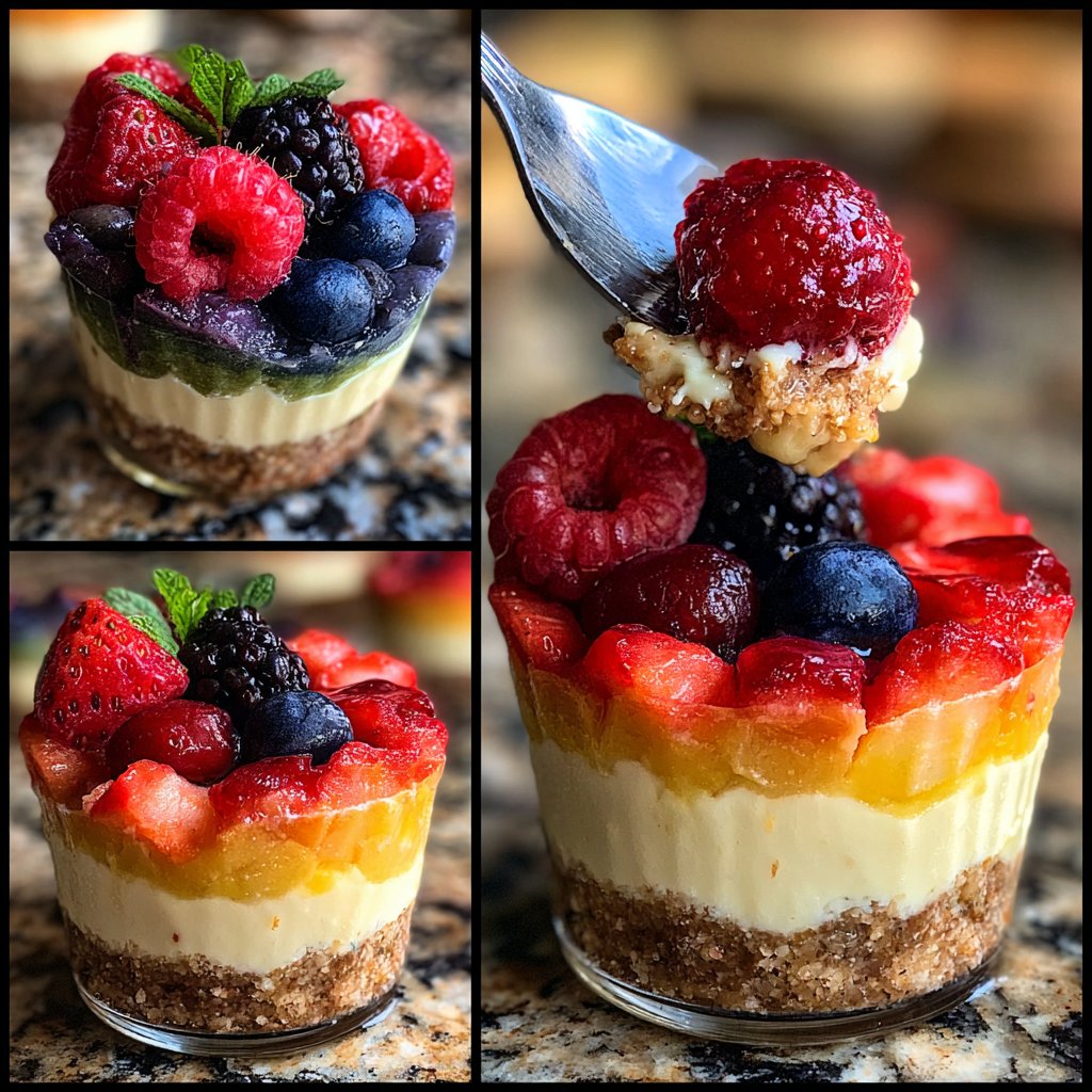 No-Bake Rainbow Cheesecake Cups