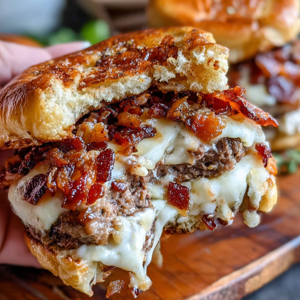 Maple Bacon Stuffed Burgers